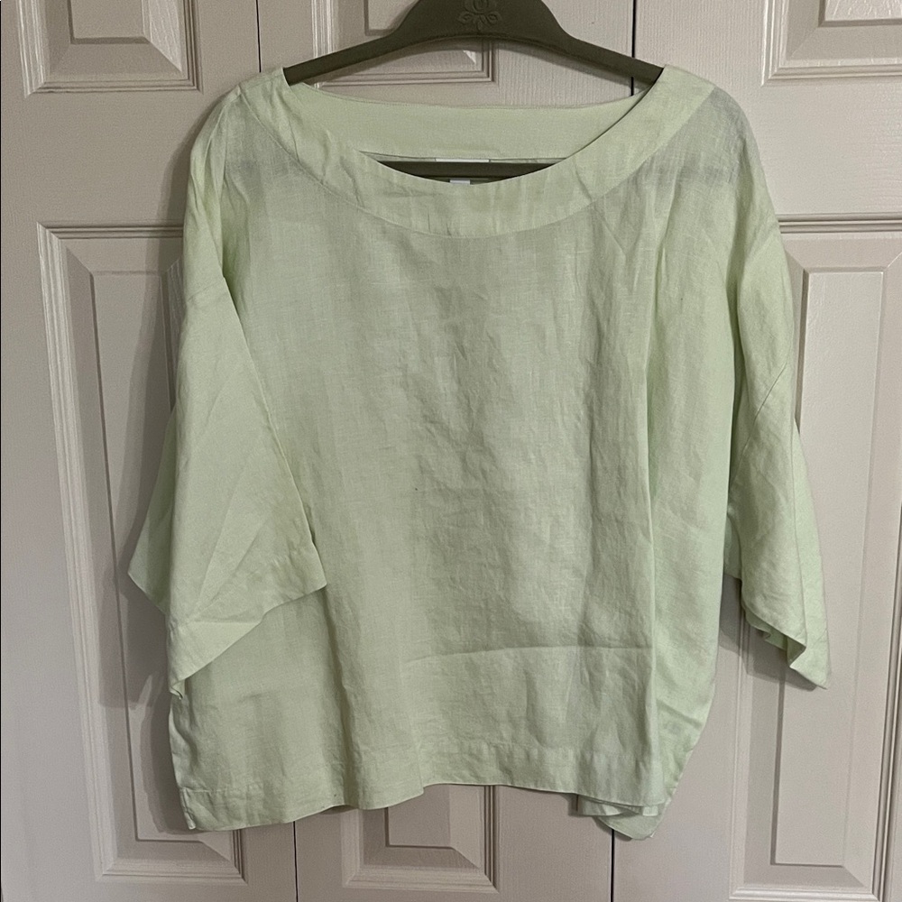 J. Jill Soft Mint Linen Relaxed Boxy Tunic